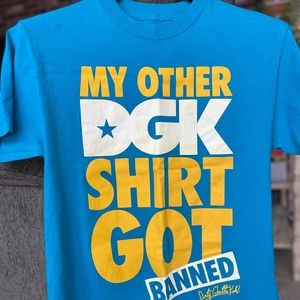Vintage rare DGK Dirty Ghetto Kids “Banned” T-shirt teal Mens size M